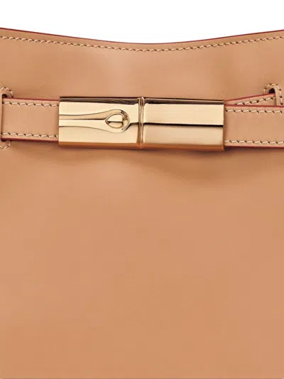 Longchamp Le Roseau L Smooth Leather Shoulder Bag In Orange