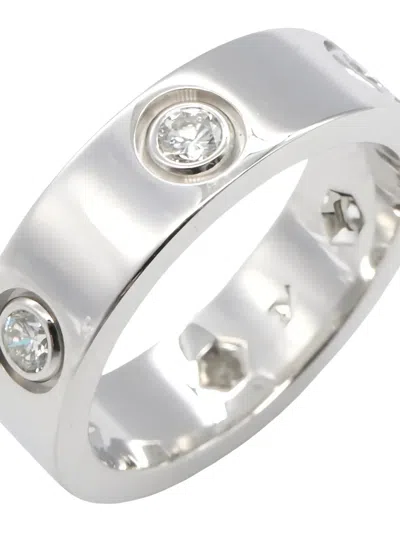 Pre-owned Cartier 2010s Love Diamond Ring In Silver