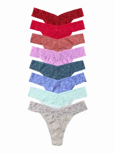 Hanky Panky 8 Pack Signature Lace® Plus Sized Original Rise Thong Black Friday In Multi