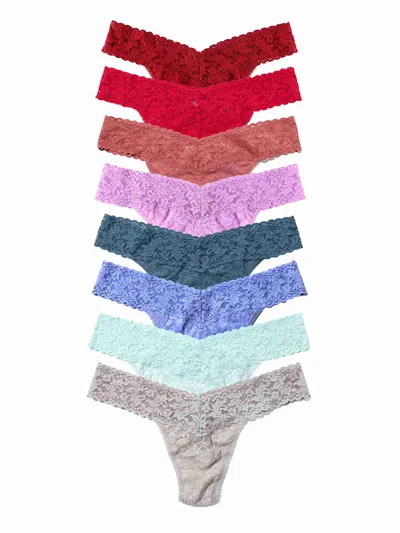 Hanky Panky 8 Pack Signature Lace® Petite Sized Thong Black Friday In Multi
