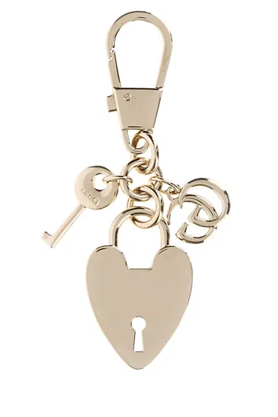 Gucci Women Two-tone Metal Key Ring In Brown