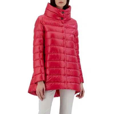 Herno Multicolor Polyamide Coat In Red