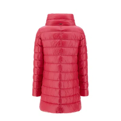 Herno Multicolor Polyamide Coat In Red