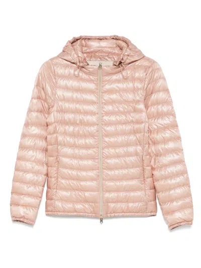 Herno Women Nylon Short Down Jacket In Pink