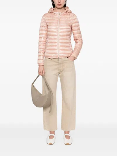Herno Women Nylon Short Down Jacket In Pink