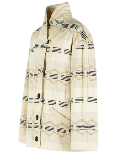 Isabel Marant Étoile 'quayla' Beige Cotton Blend Jacket In Neutral