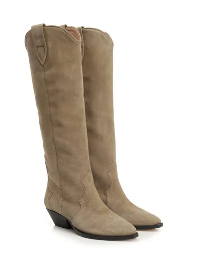 Isabel Marant Denvee Pointed-toe Knee-length Boots In Brown