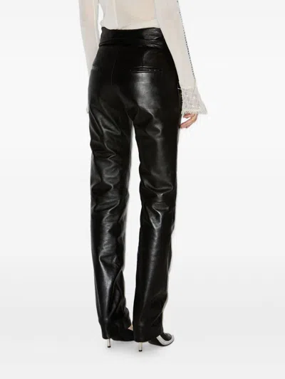Isabel Marant Leather Trousers Featuring Belted Waist In Multi