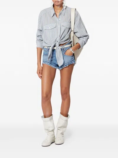 Isabel Marant Women Eneidala Denim Shorts In Blue