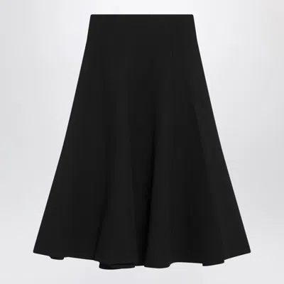 Jacquemus Black Flared Wool Skirt Women In Black