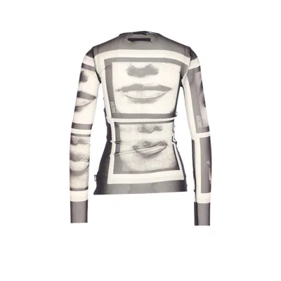 Jean Paul Gaultier Women Eyes And Lips Printed Long Sleeves Top In Multi