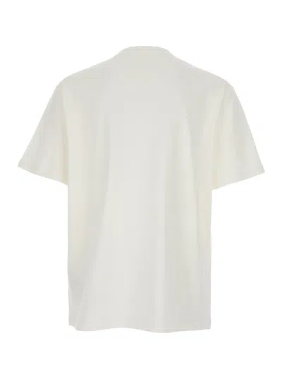 Jil Sander Men White Crewneck T-shirt With Logo Lettering On The Front In Cotton Man