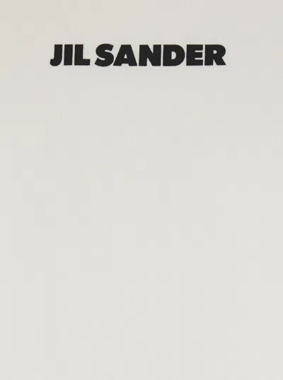 Jil Sander Men White Crewneck T-shirt With Logo Lettering On The Front In Cotton Man