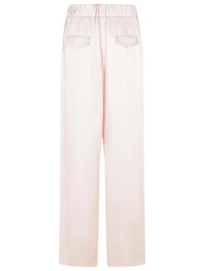 Jil Sander Acetate Blend Trousers Wide Leg Back Pockets In Pink