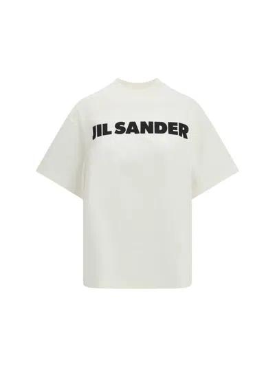 Jil Sander Crewneck Short Sleeves Classic Print T-shirt Clothing In White