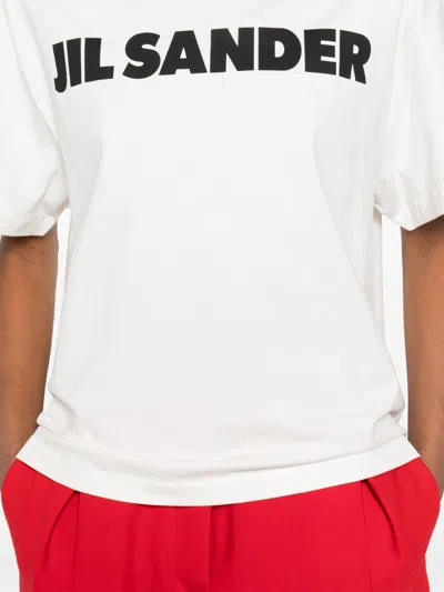 Jil Sander Crewneck Short Sleeves Classic Print T-shirt Clothing In White