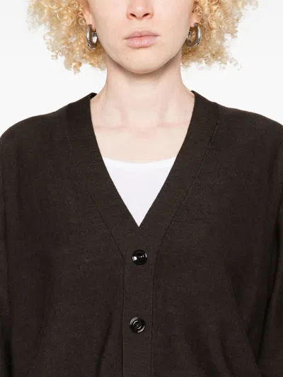 Lemaire Women Wool Blend Cardigan In Brown