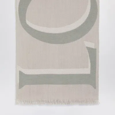 Loewe Beige Wool And Cashmere Scarf Women In Gray