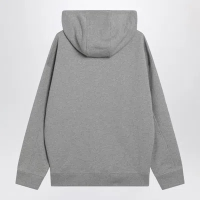 Loewe Gray Sweatshirt With Leather Flamenco Drawstring Men In Gray