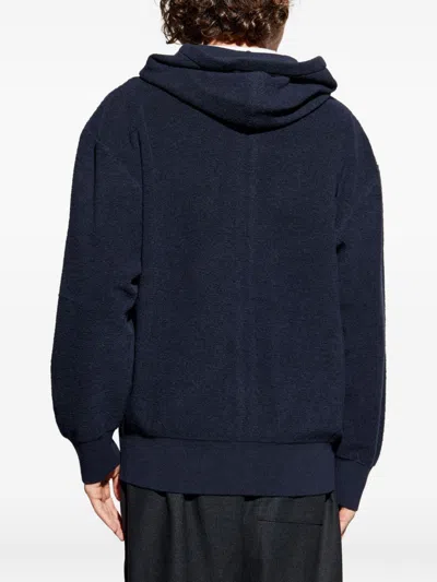 Loewe Logo-embroidered Hoodie In Blue