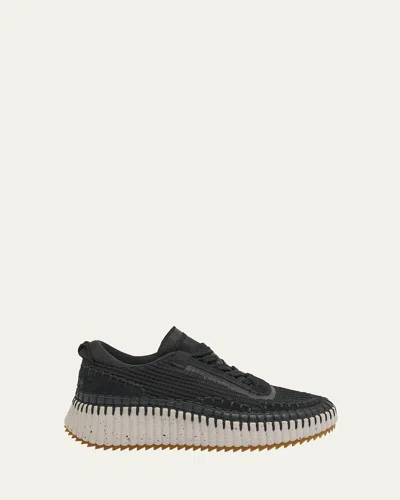 Chloé Fabric Sneakers With Suede Profiles In Multi