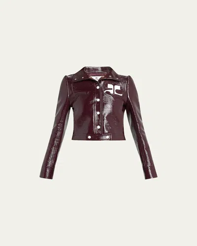 Courrèges Re-edition Vinyl Jacket Clothing In Burgundy