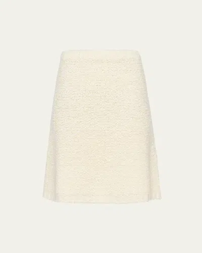 Prada Wool Boucle Skirt In Neutral