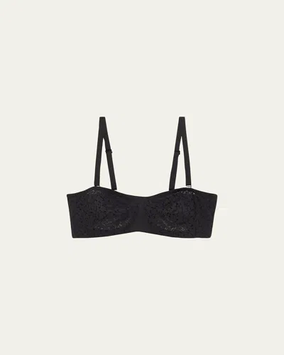 Chantelle Nora Strapless Floral Lace Bra In Black