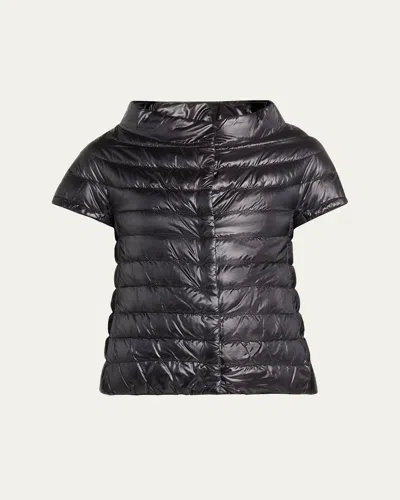 Herno Emilia Ultra-light Down Cape In Black