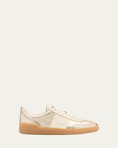 Valentino Garavani Jw Anderson Brown Leather Stitch Slippers In Neutral