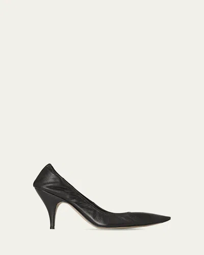 The Row Liisa Lambskin Leather Pumps In Black