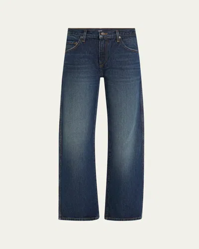 Khaite Kerrie Crop Wide Leg Jeans In Blue