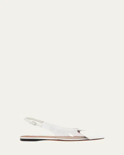 Alaïa Coeur Heart Clear Slingback Ballerina Flats In Brown