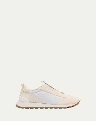 Brunello Cucinelli Monili Laceless Trainer Sneakers In White