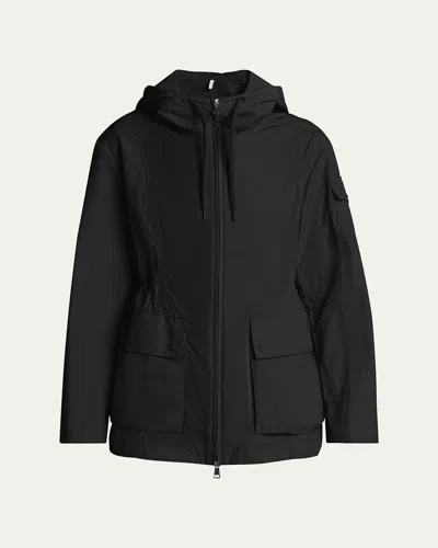 Moncler Leandro Short Hooded Parka In Black