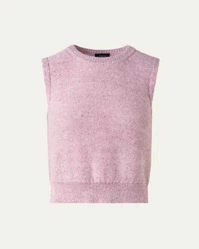 Akris Micro Sequined Knit Sleeveless Sweater In Blue