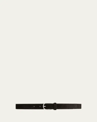 Totême Thin Trouser Leather Belt Espresso In Black