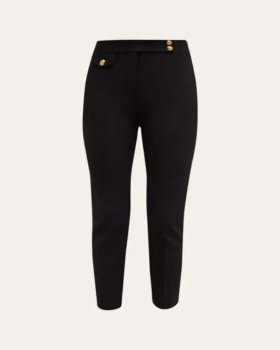 Veronica Beard Renzo Straight Crop Pants In Black