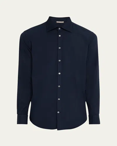 Massimo Alba Men's Genova Oxford Cotton Sport Shirt In Blue