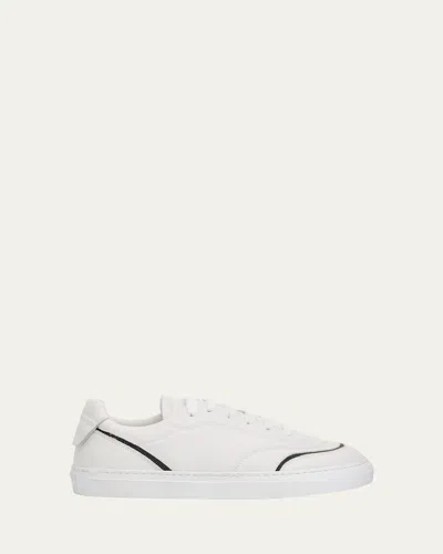 Brunello Cucinelli Leather Monili Low-top Sneakers In White