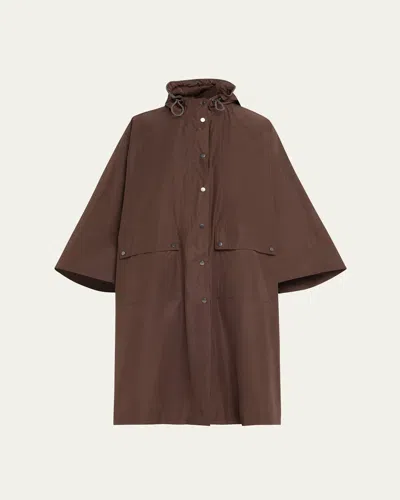 Brunello Cucinelli Hooded Water-resistant Taffeta Jacket In Brown