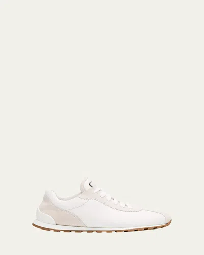 Brunello Cucinelli Low-top Leather Sneakers In Neutral