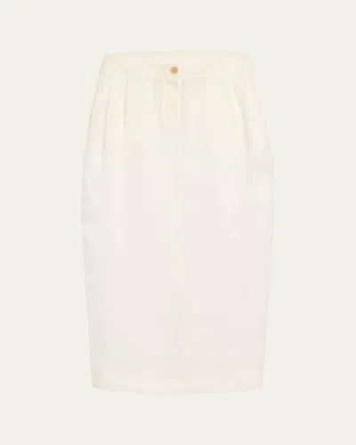 Khaite Lucian Long Pleated Silk Skirt In Neutral