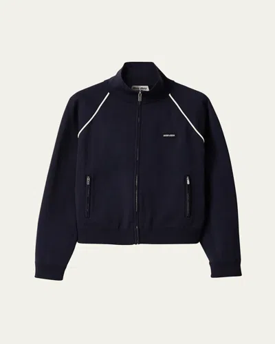 Miu Miu Zip Track Jacket In Blue