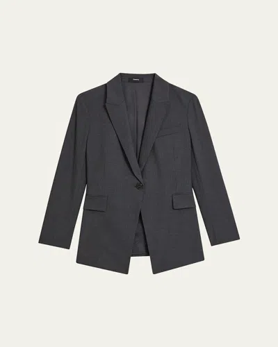 Theory Etiennette Wool Blazer In Gray