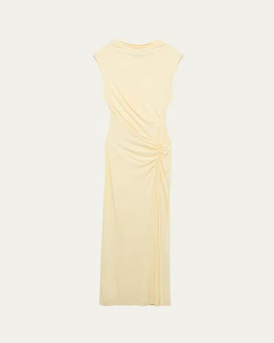 Simkhai Acacia Cowl-neck Gathered Maxi Dress In Yellow