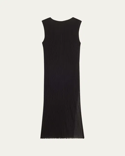 Loulou De Saison Ada Sleeveless Rib Knit Maxi Dress In Black