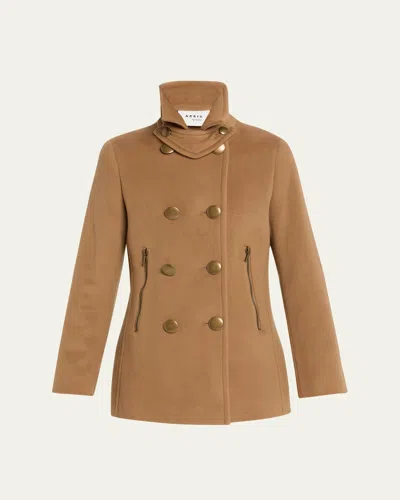 Akris Punto Cashmere And Wool-blend Top Coat In Brown