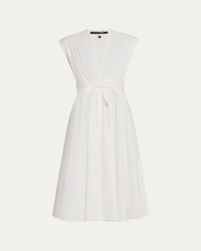 Kobi Halperin Kiernan Ruched Cap-sleeve Midi Dress In White