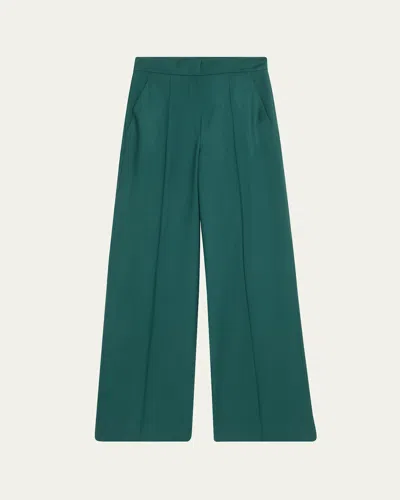 Max Mara Fernet Wide Leg Wool Cashmere Trousers In Green